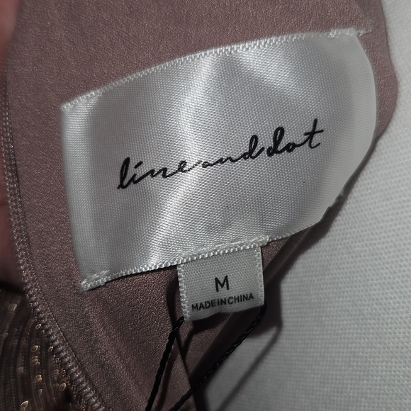 Line & Dot Elegant Shimmer Brown Backless Tiered Party Prom Dress Womens Size M - Picture 9 of 10